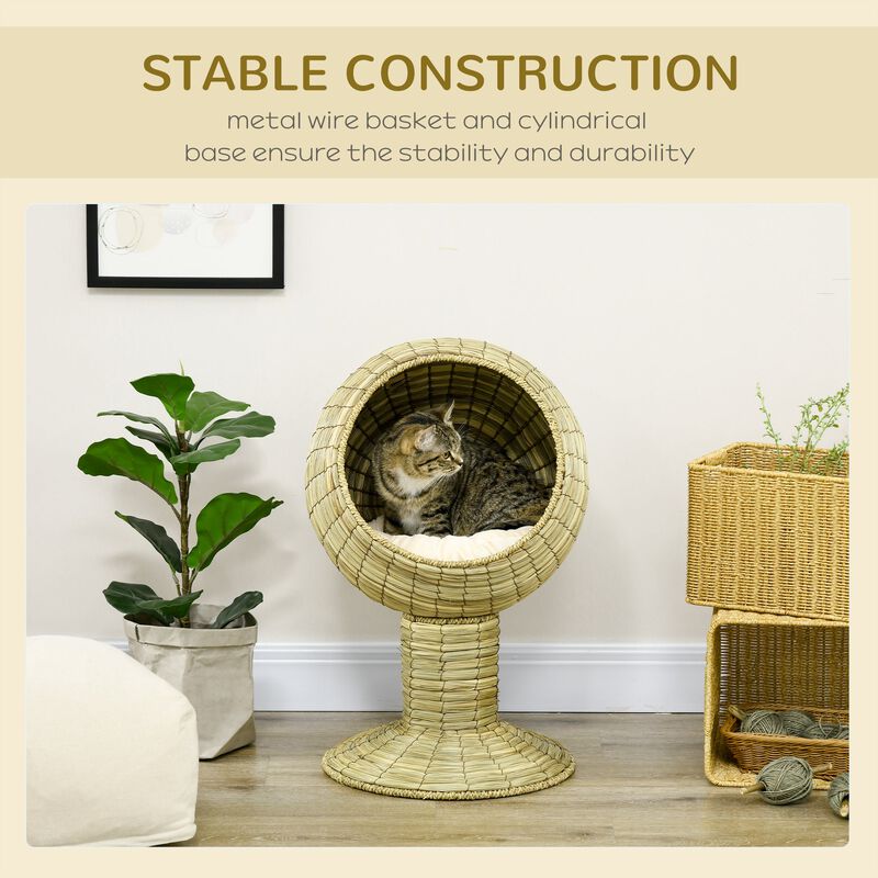 Yellow Cat Furniture: Elevated Condo Pod with Stand & Cushion