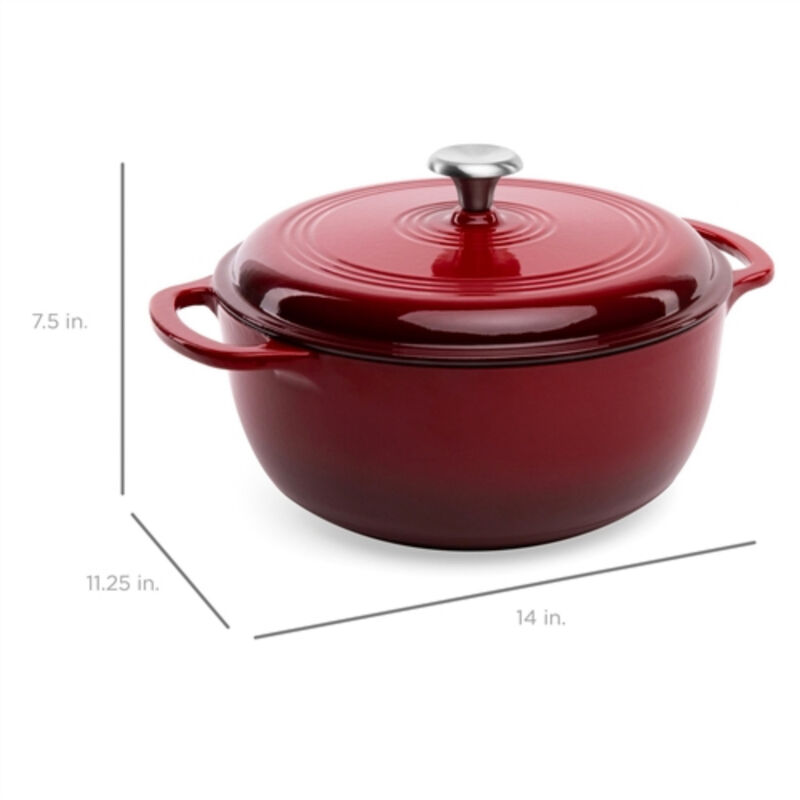 Enamel Cast Iron Dutch Oven for Kitchen Cooking and Baking