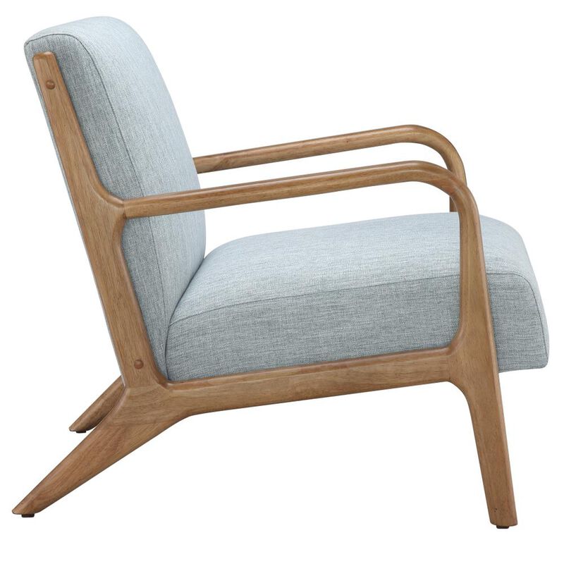 Starlight Canyon Home Blue Accent Chair with Rubber Solid Wood Frame for Living Room and Bedroom