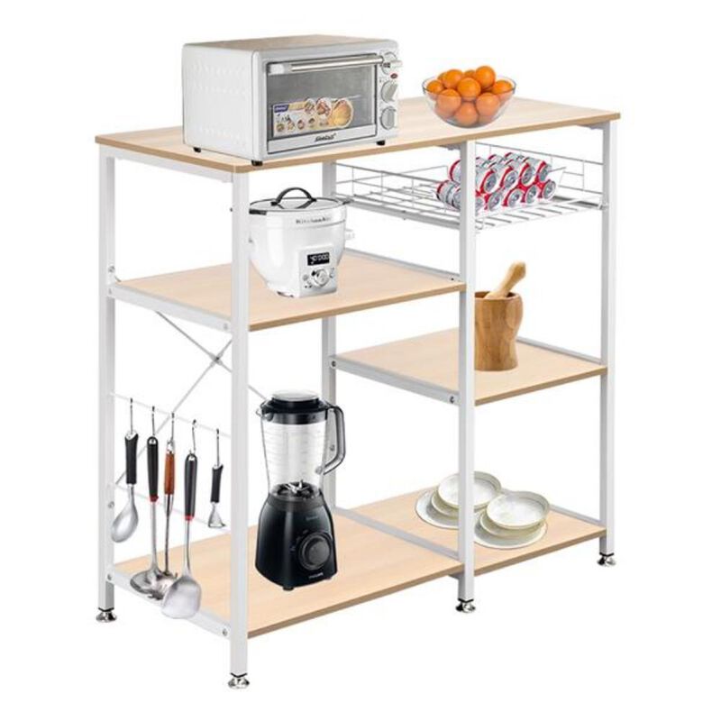3-Tier Kitchen Bakers Rack Utility Microwave Oven Stand and Storage Cart for Space-Saving Organization