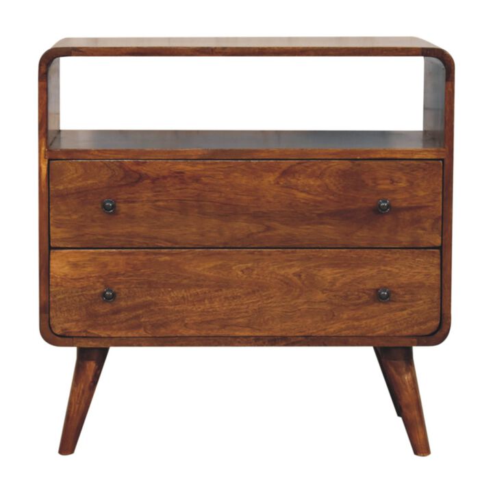 Artisan Furniture Solid Wood Curved Nordic Charm Console