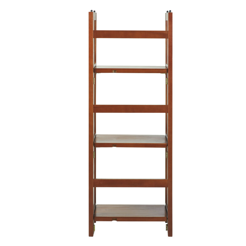 Casual Home 3-Shelf Folding Bookcase (14" Wide)-Mahagony