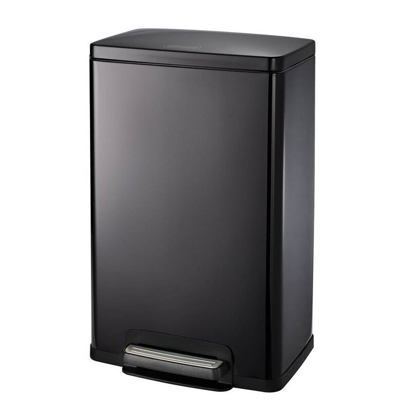 Hivvago Stainless Steel 13 Gallon Kitchen Trash Can with Step Lid Charcoal Black Grey