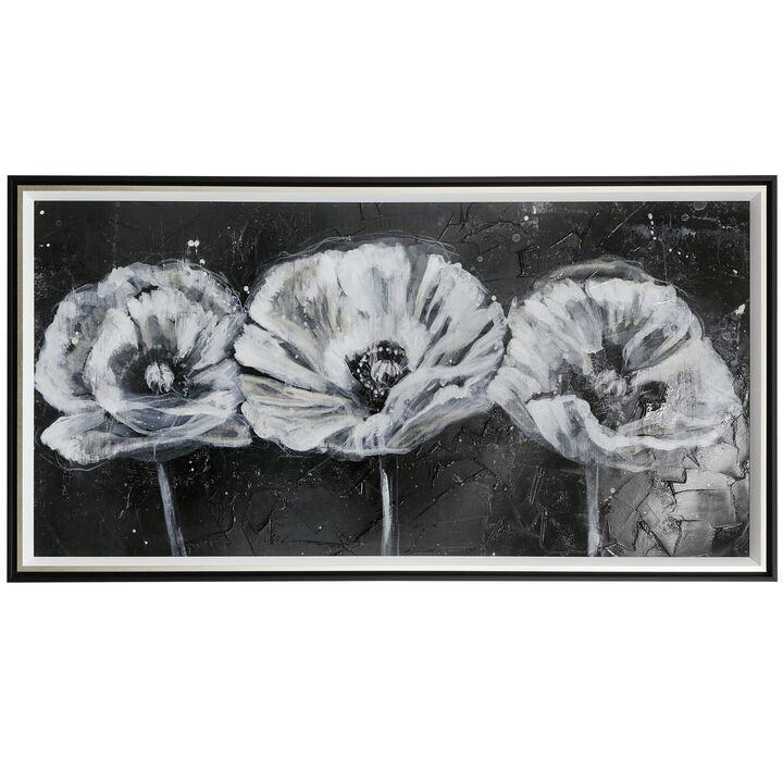 White Trio On Black II Framed Print