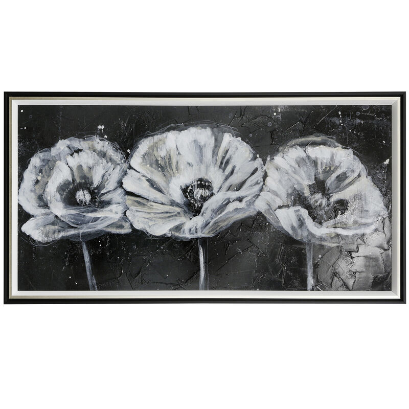 White Trio On Black II Framed Print
