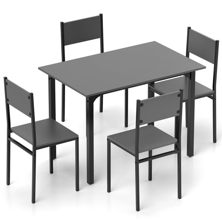 5 Piece Dining Table Set Industrial Style Kitchen Table and Chairs