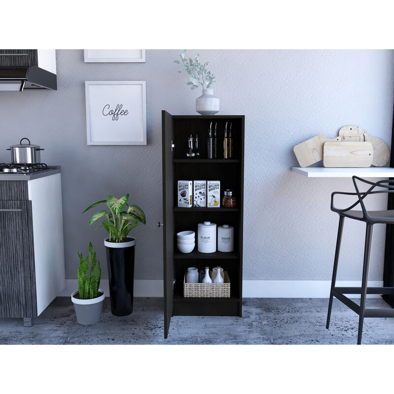 Belleria Single Door Pantry With Four Interior Shelves