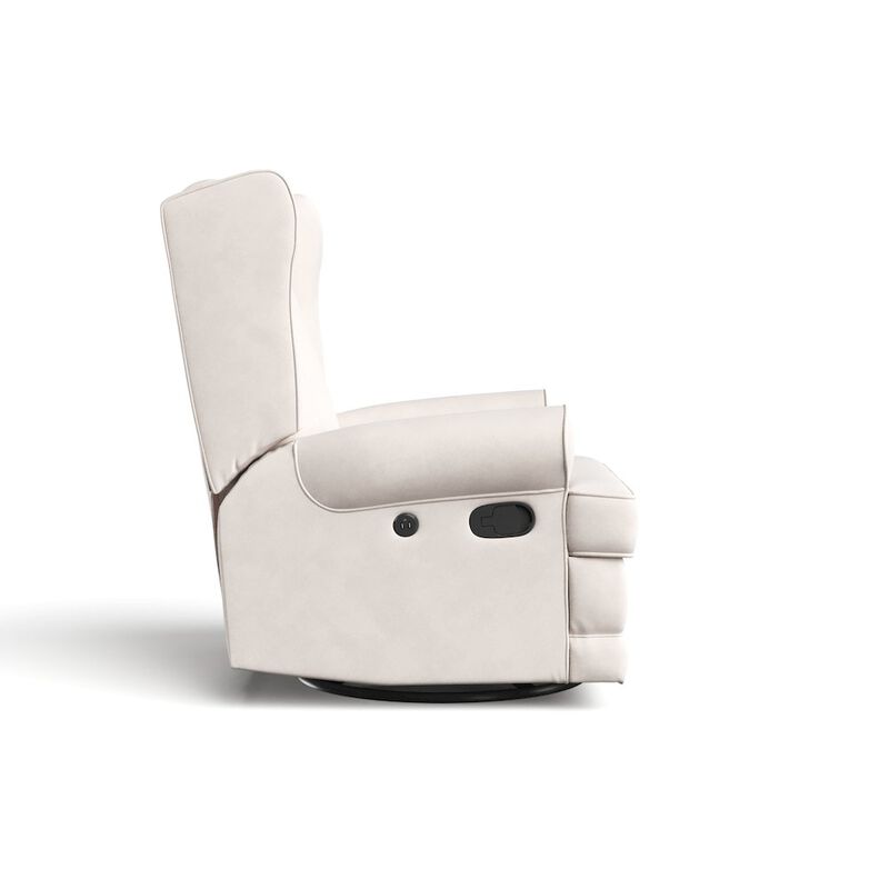 Storkcraft Serenity Wingback Upholstered Recliner Glider - Ivory