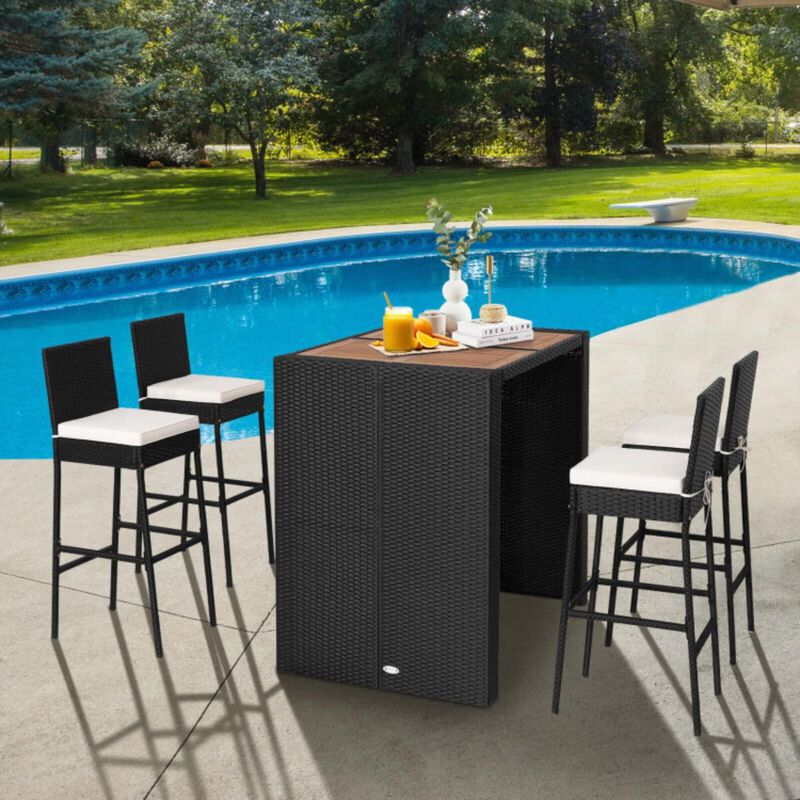 Hivvago 5 Pieces Patio Acacia Wood Dining Set