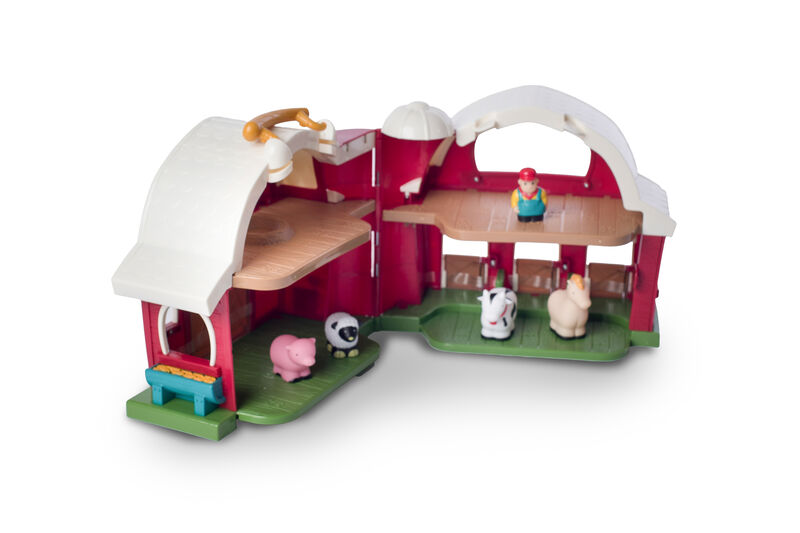 Big Red Barn And Animals