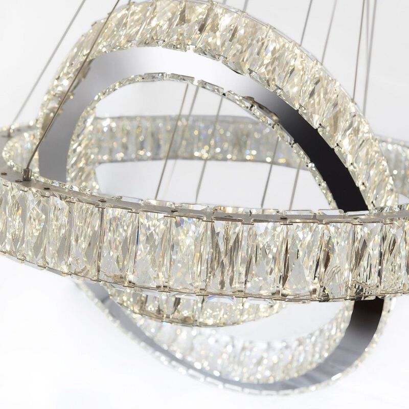 Crystal Elegance Chandelier Chrome Crystal Integrated LED 2 Ovals