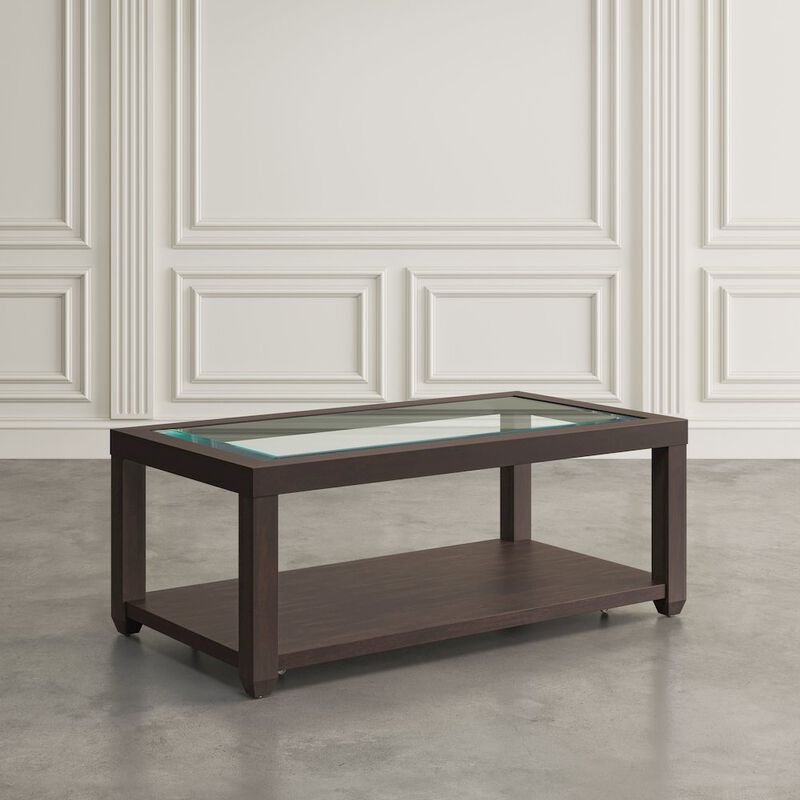 Jofran Urban Icon Contemporary Rectangular Glass Inlay Coffee Table