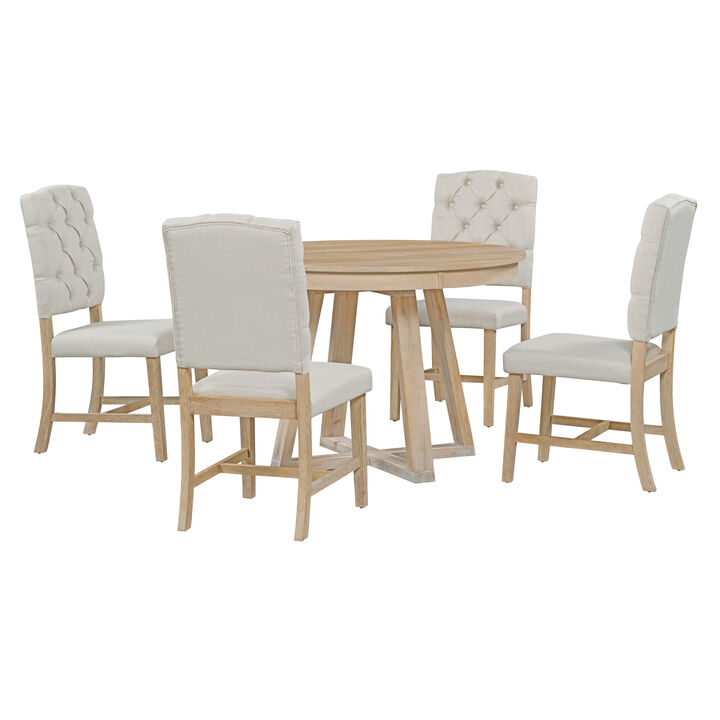 Merax 5-Piece Retro Functional Dining Set