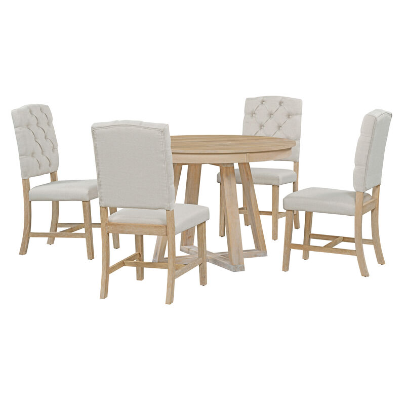 Merax 5-Piece Retro Functional Dining Set