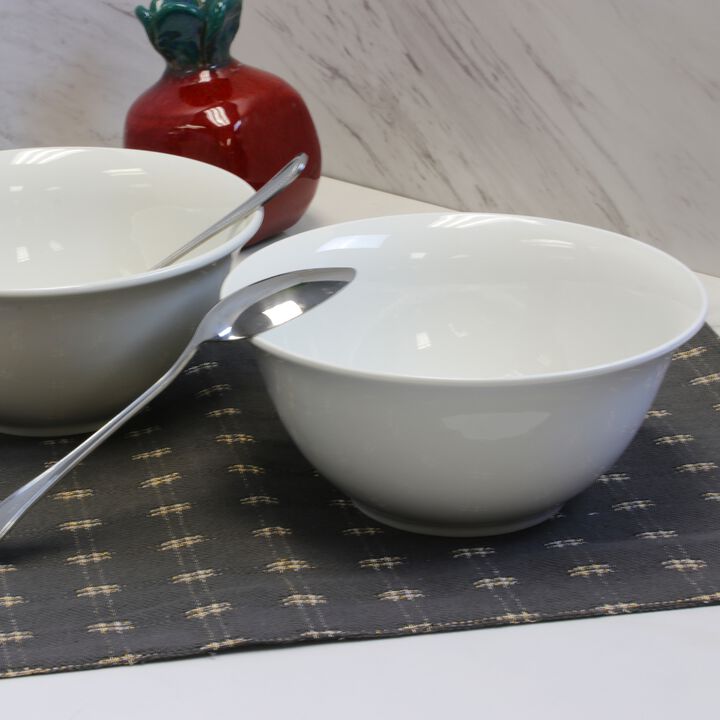 Gibson Home 2 Piece 7.5 Inch Ceramic All-Purpose Round Bowl Set in White