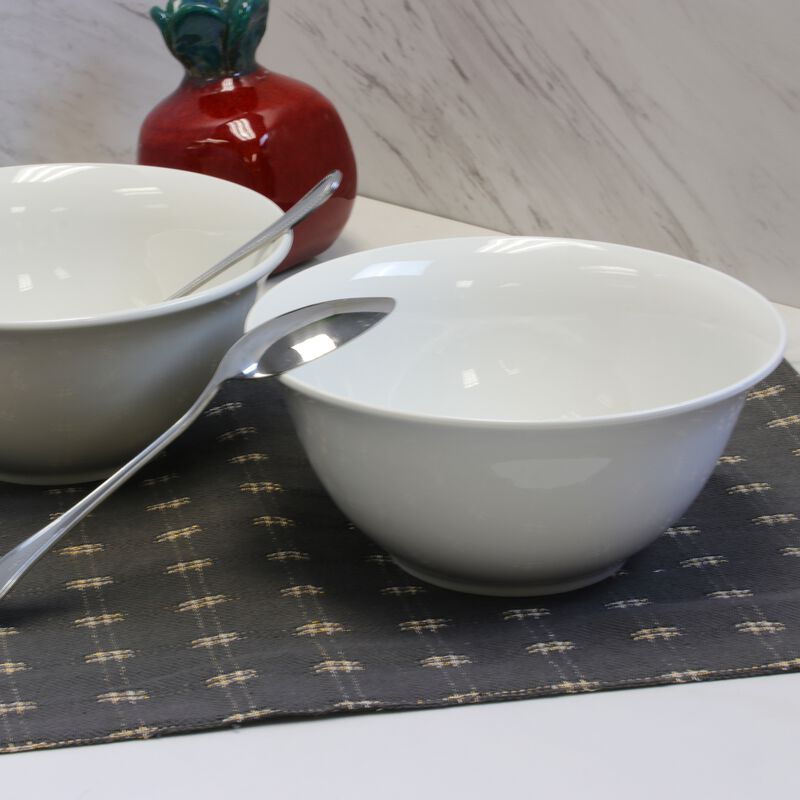 Gibson Home 2 Piece 7.5 Inch Ceramic All-Purpose Round Bowl Set in White