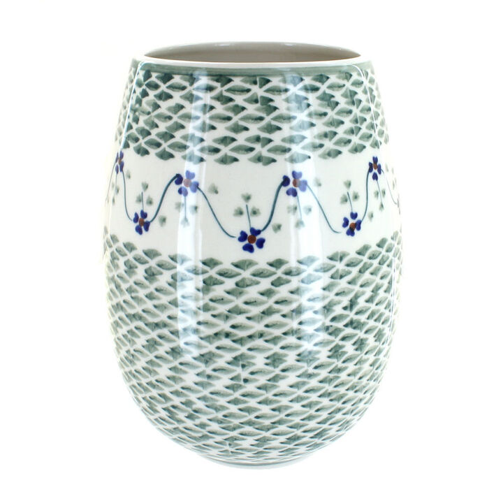 Blue Rose Polish Pottery Floating Fern Vase