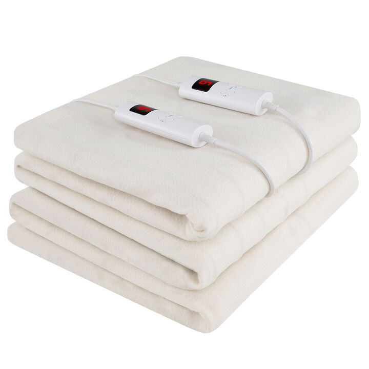 Machine Washable Electric Bed Warmer with Dual Controller 9 Heat Setting and 9-Hour Auto Off and Overheat Protection