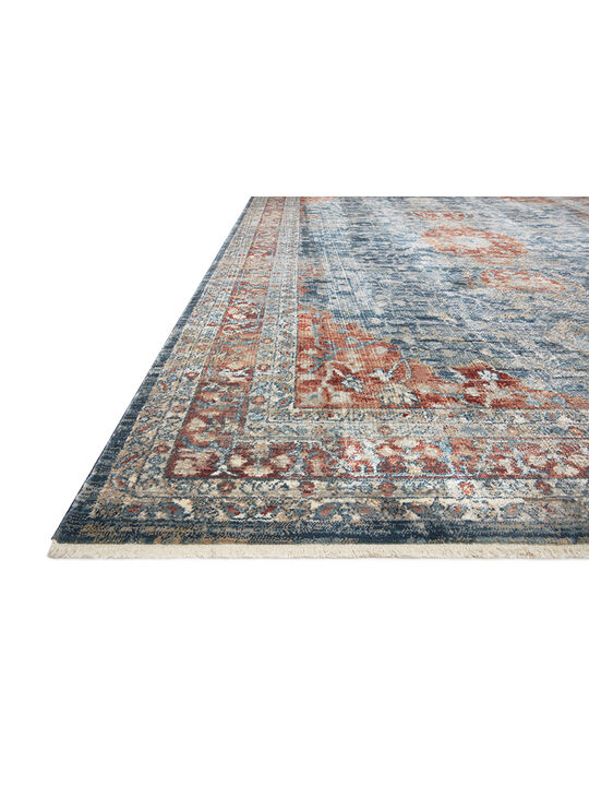 Elise ELI05 Navy/Red 18" x 18" Sample Rug