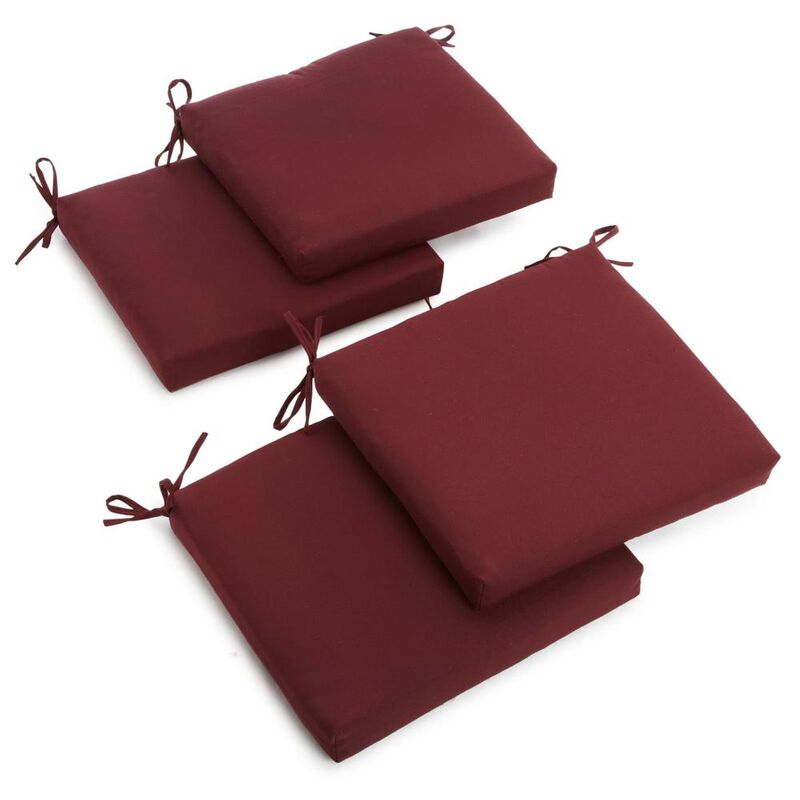 Blazing Needles 20-inch by 19-inch Twill Chair Cushion (Set of Four)