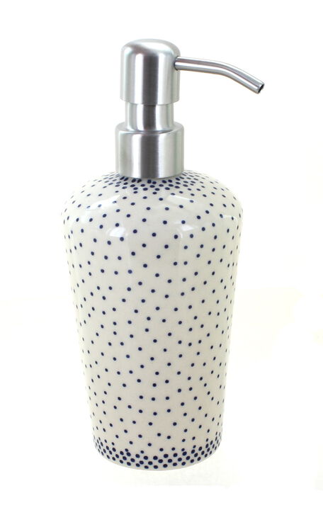 Blue Rose Polish Pottery Blue Daisy Soap Dispenser