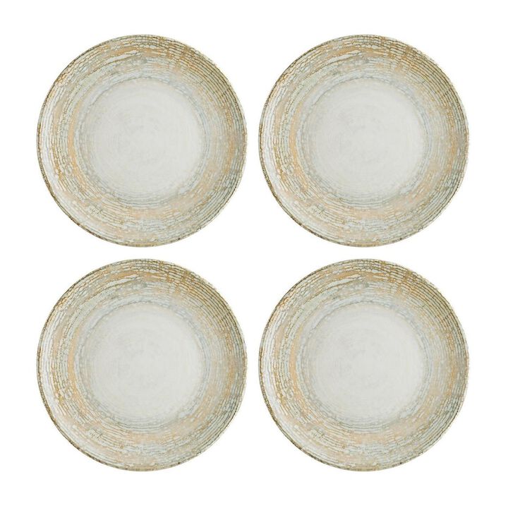 Patera dia.10" Round Decorated Porcelain Plate (Set of 4)
