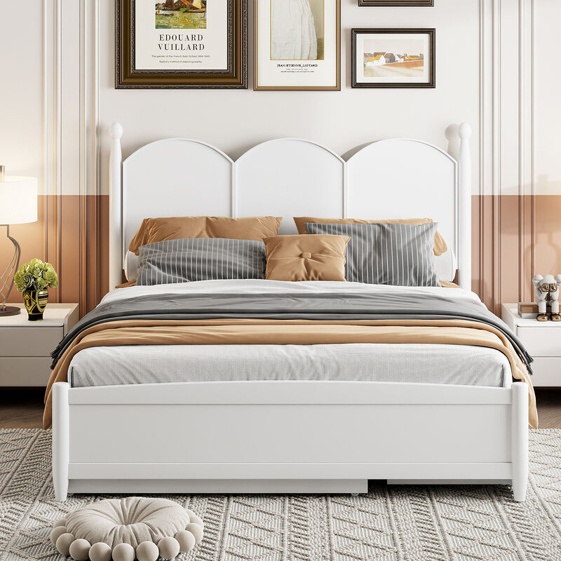 Merax Platform Bed with Drawers and Twin XL Trundle