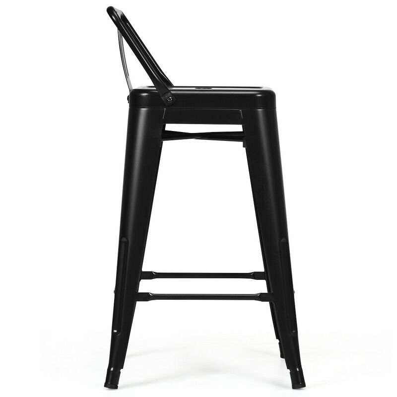 24" Set of 4 Cafe Side Chairs with Rubber Feet and Removable Back