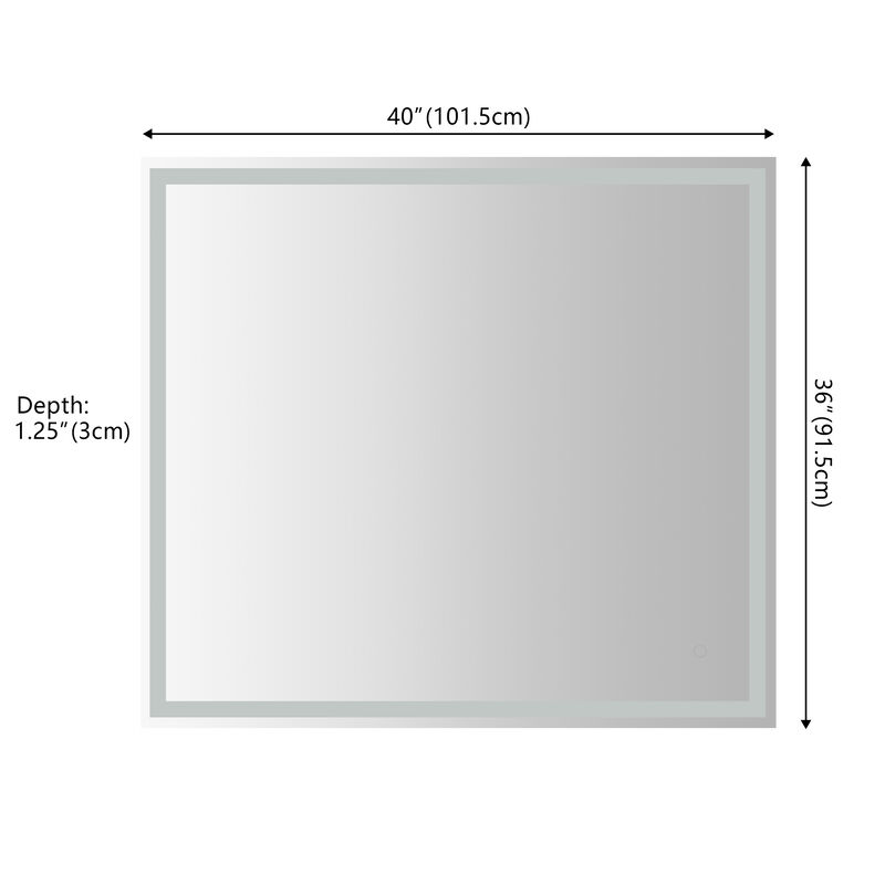 Pax Frameless Antifog Front/Back-Lit Wall Bathroom Vanity Mirror, Smart Touch