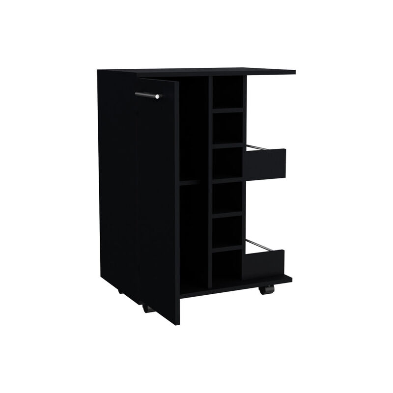 Bar Cart Wells, Living Room, Black