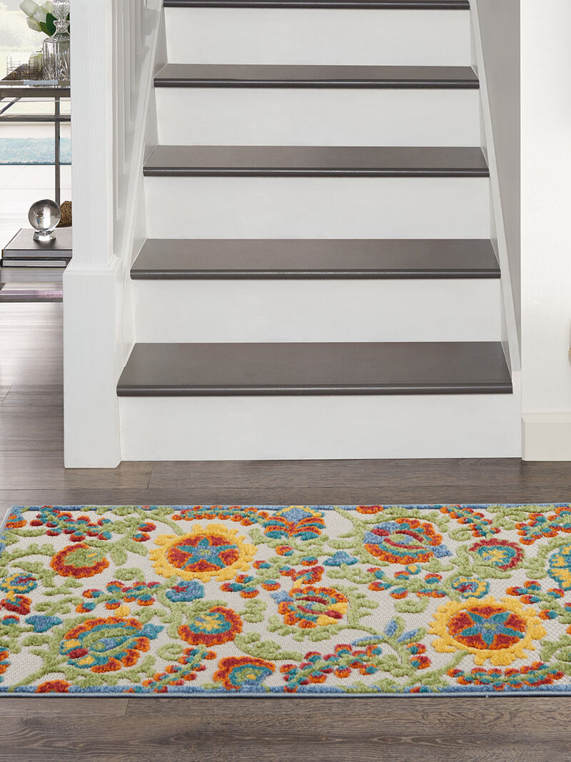 Aloha ALH17 Ivory/Multicolor 3'6" x 5'6" Rug