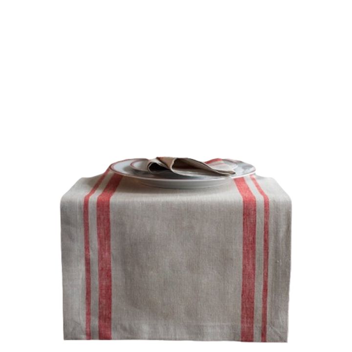 Solino Home 100% Pure Linen Table Runner | French Stripe