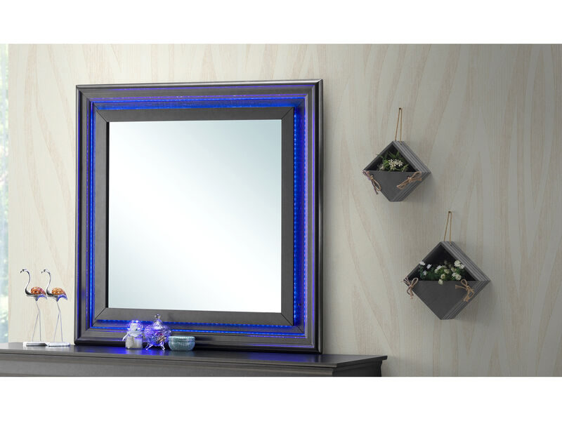 Lorana 38 in. x 38 in. Modern Square Framed Dresser Mirror