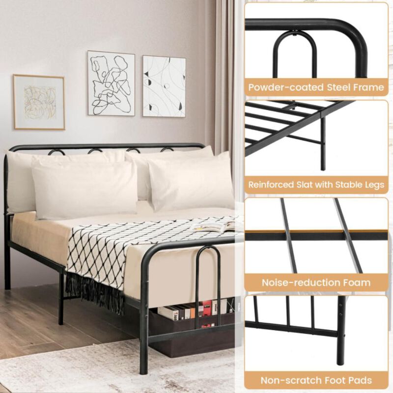 Hivvago Metal Bed Frame with Headboard and Footboard
