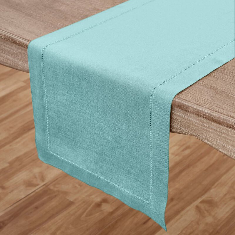 Solino Home 100% Pure Linen Table Runner | Classic Hemstitch for Valentines