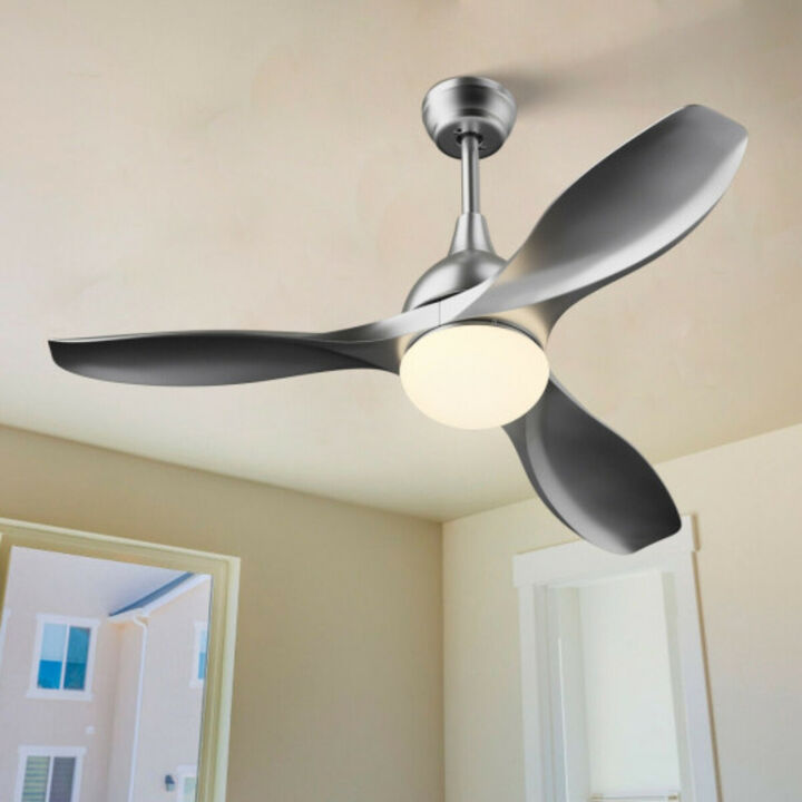 Modern 48" Ceiling Fan with Dimmable LED Light and Remote Control Reversible Blades