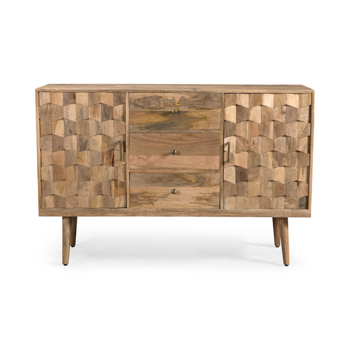 Merax Natural Sideboard Cabinet with 3 Drawers
