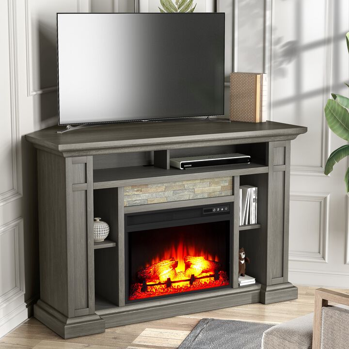 FESTIVO 50" Wide Corner Electric Fireplace TV Stand