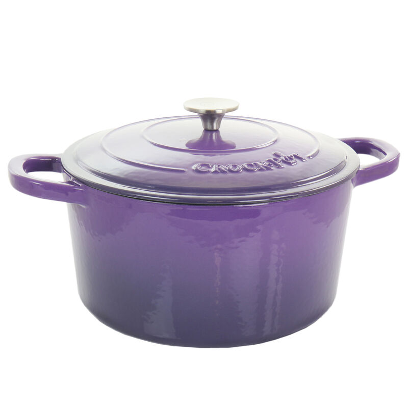 Crock-Pot Artisan 2 Piece 5 Quart Enameled Cast Iron Dutch Oven with Lid in Lavender