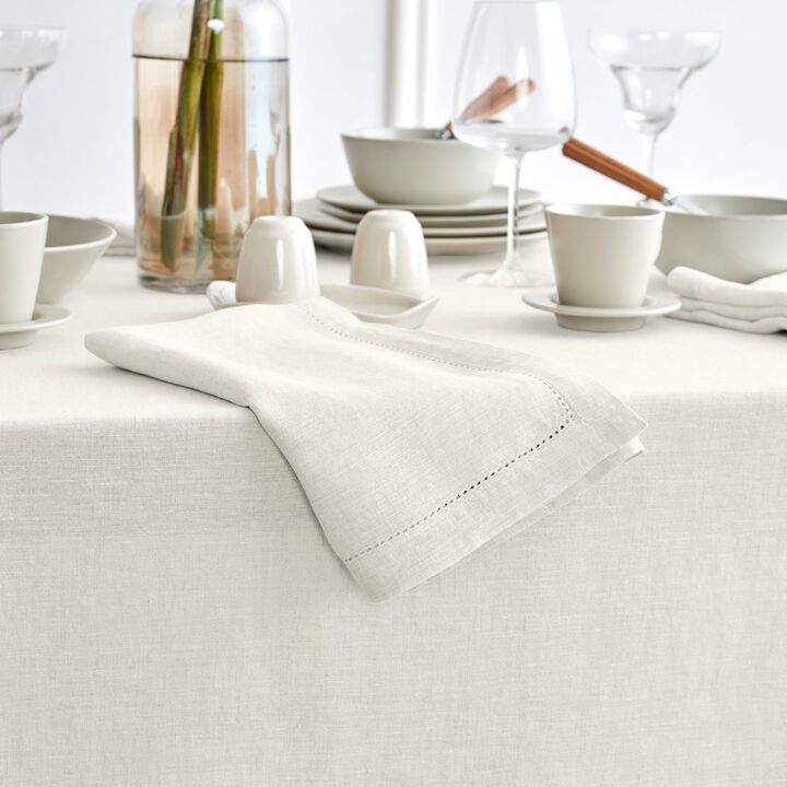 Solino Home 100% Pure Linen Tablecloth | Sonoma Hemstitch
