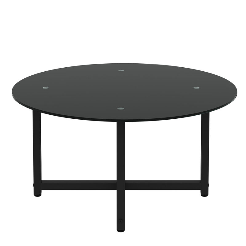 35.5 Round Whole Coffee Table, Clear Coffee Table, Modern Side Center Tables