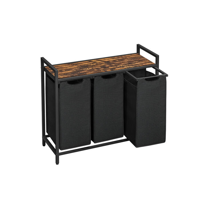 Laundry Hamper with 3 Pull-Out Removable Bags, 3 x 10 Gallons (38L)