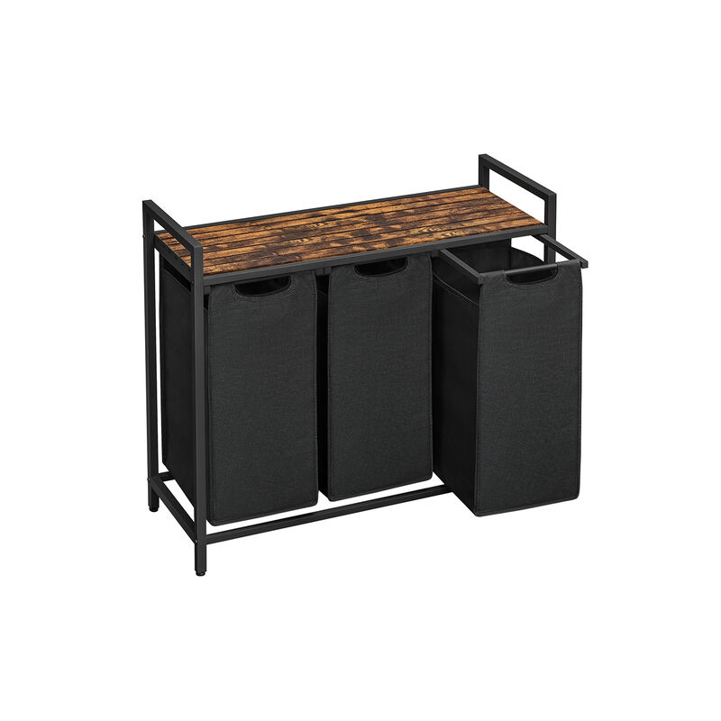 Laundry Hamper with 3 Pull-Out Removable Bags, 3 x 10 Gallons (38L)