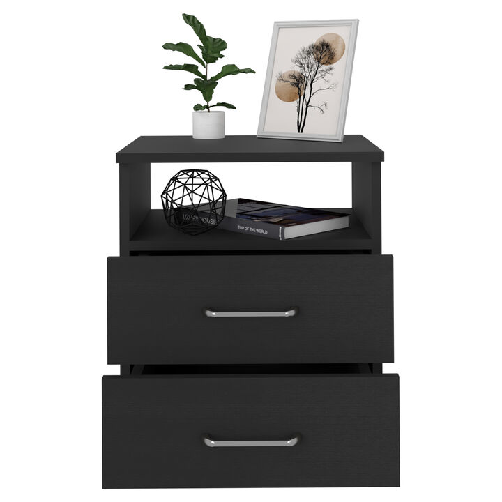 Streamdale Napoles Nightstand, Superior Top, Two Drawers, One Shelf