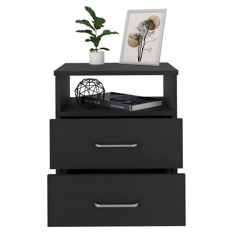 Streamdale Napoles Nightstand, Superior Top, Two Drawers, One Shelf