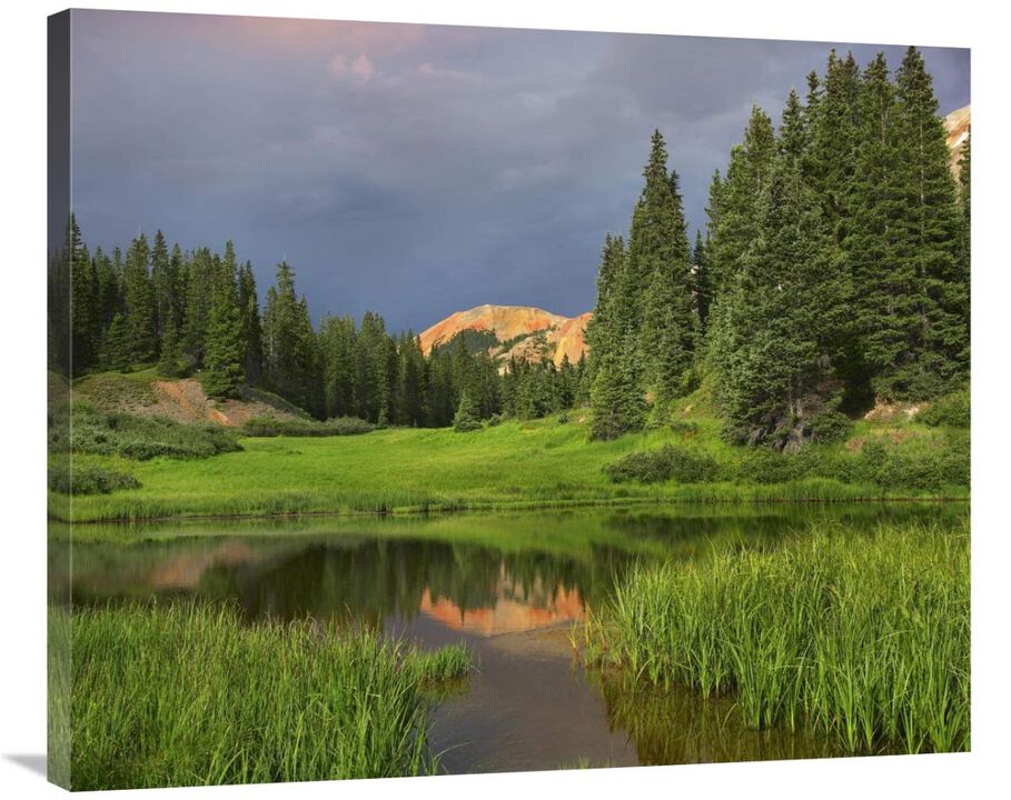 Red Mountain reflected in pond, San Juan Mountains, Colorado-Canvas Art-36x29.88