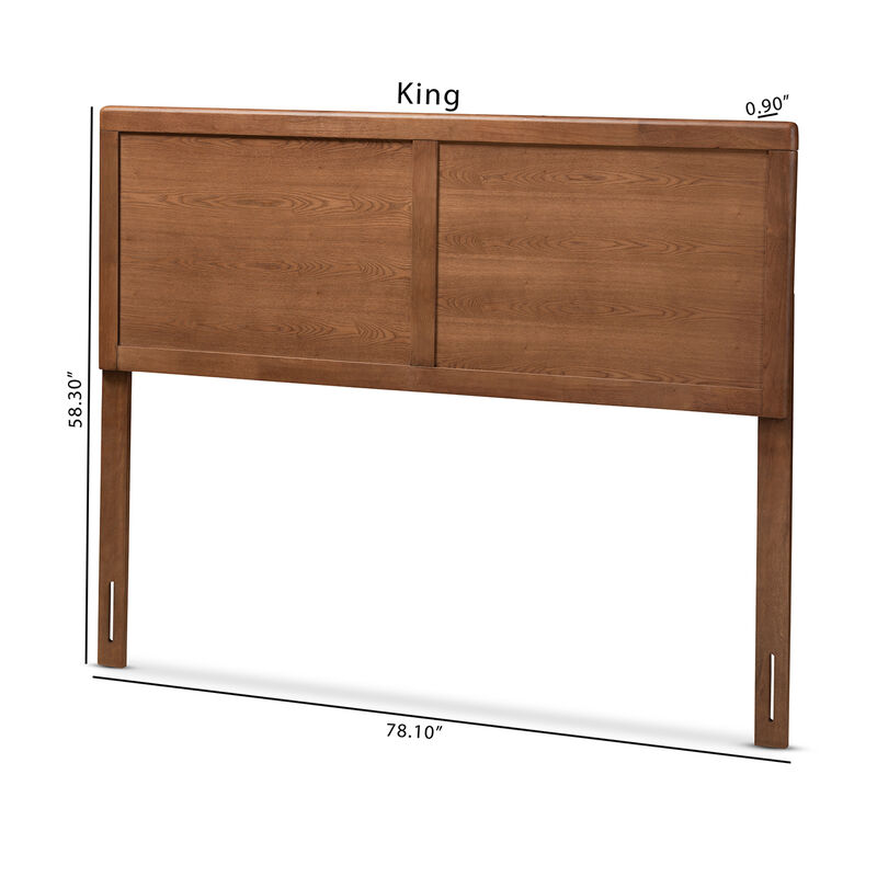Baxton Studio Raya Mid Century Modern Walnut Brown Finished Wood Queen Size Headboard
