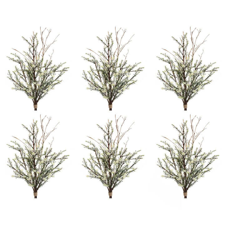 Set of 6 Artificial Leptospermum Swags for Rustic and Modern Home Decor