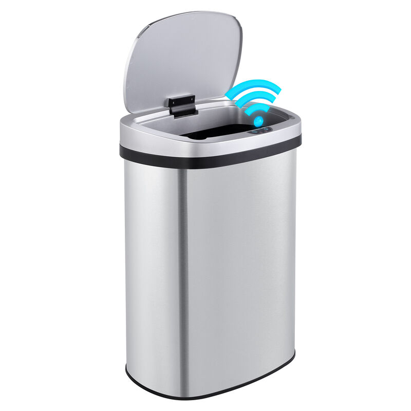 13 Gallon Stainless Steel Oval Trash Can