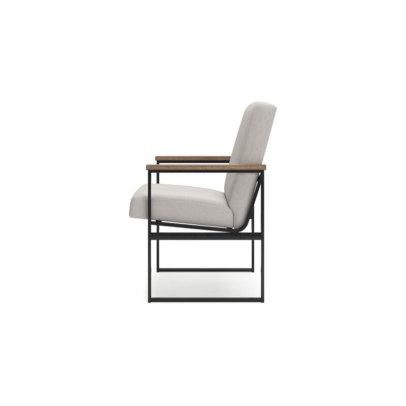 Tey Home Office Chair, Gray Padded Seat and Back, Black Metal Frame - Benzara